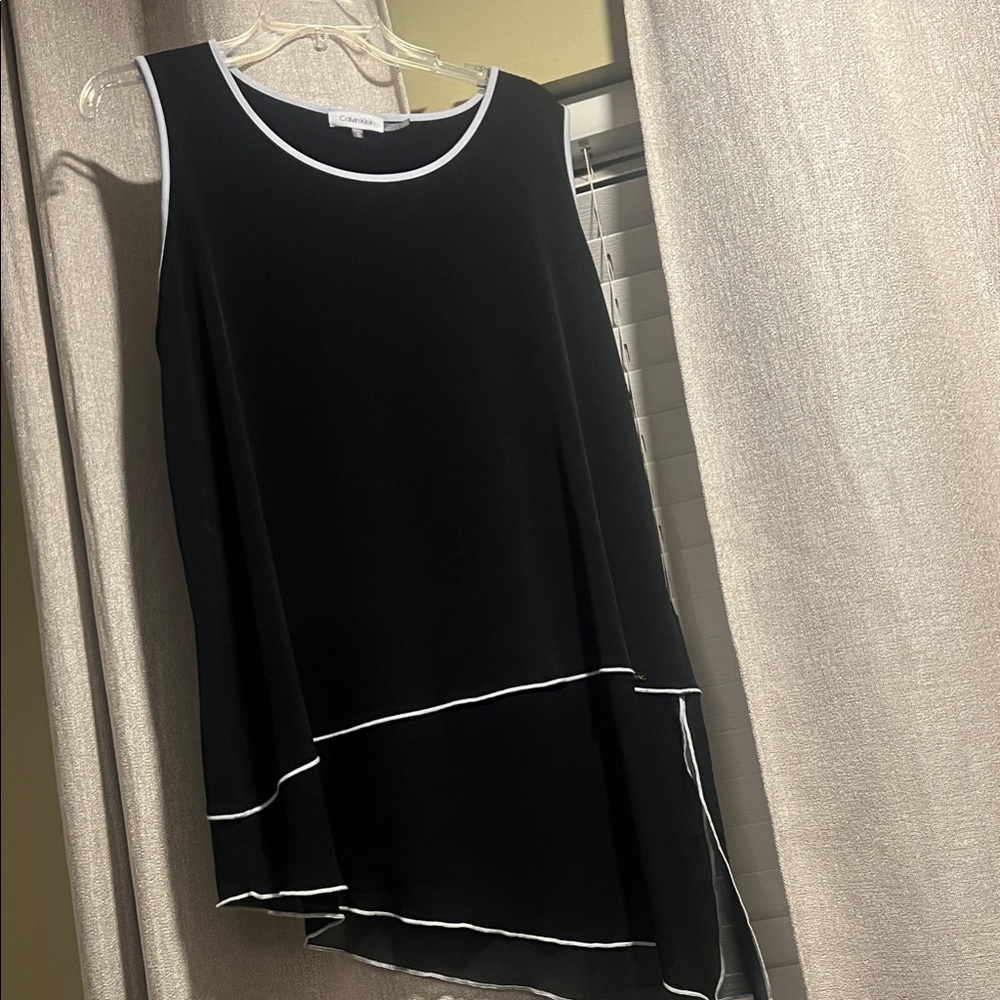 Calvin Klein Black Tunic with White Accents